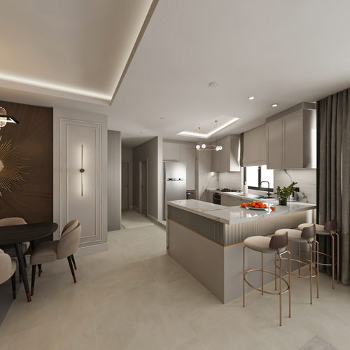 kitchen and livingroom